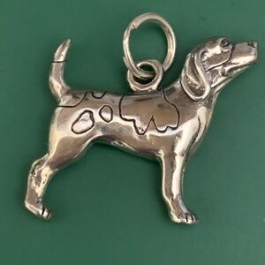 .925 Beagle Dog Sterling Silver Jewelry Charm #family pet